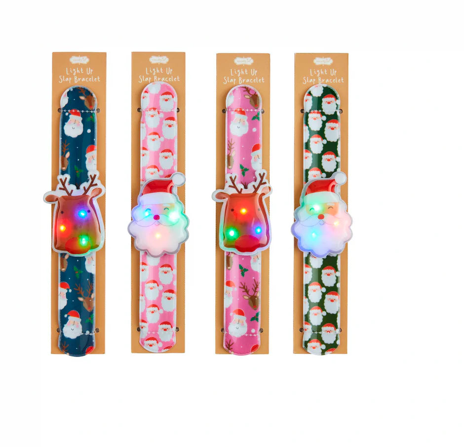 Mud Pie Christmas Light Up Slap Bracelets