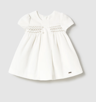 Mayoral White Short Sleeve Dress