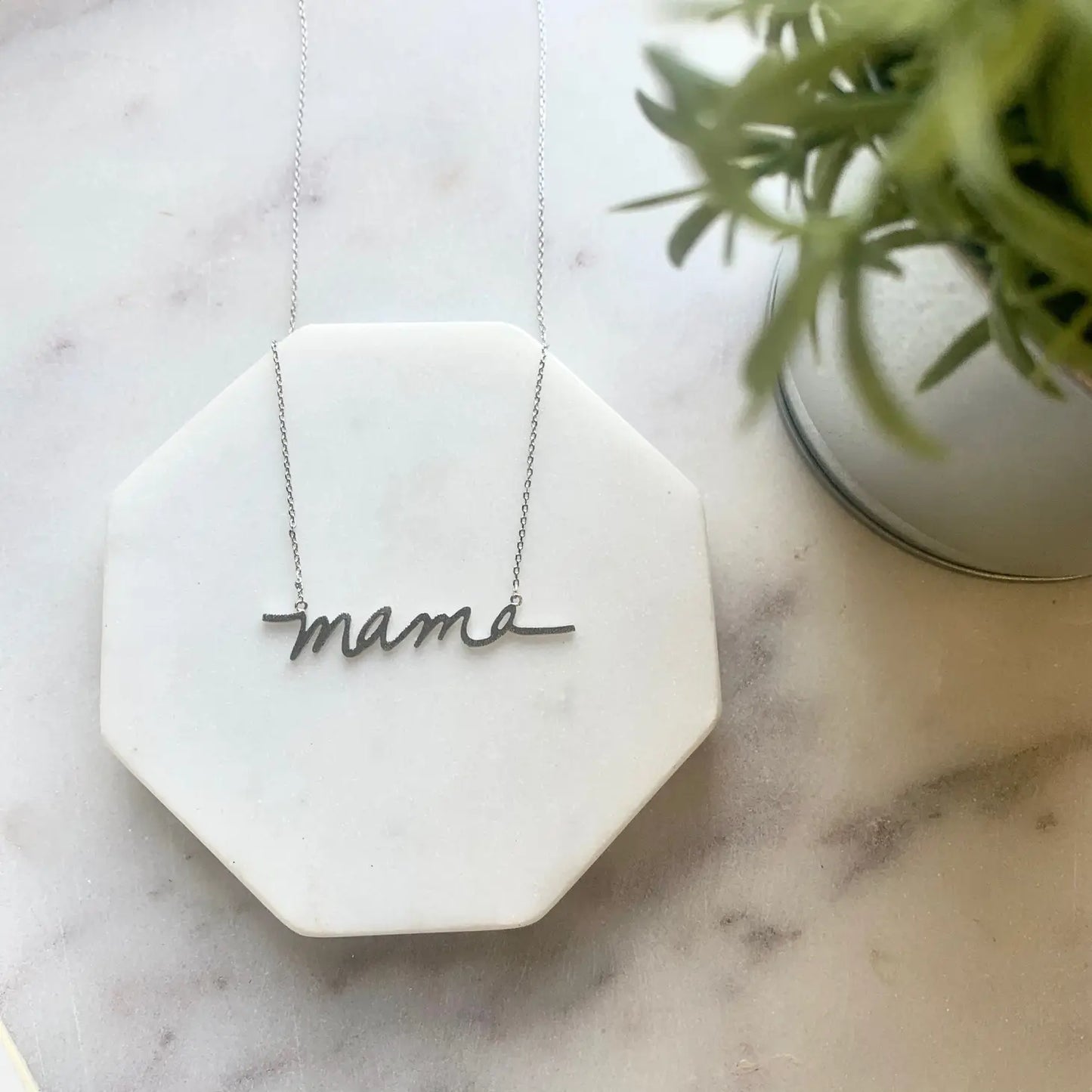 Pretty Simple Silver Mama Necklace