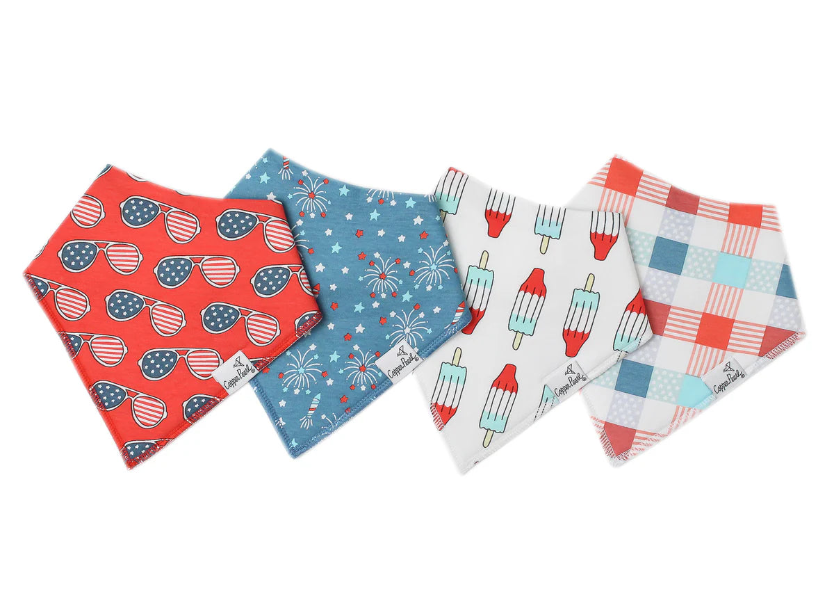 Copper Pearl Bandana Bibs- 4 Pack