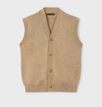 Mayoral Tan Button Sweater Vest