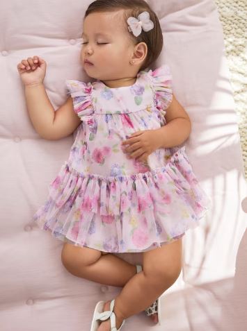 Mayoral Newborn Tulle Floral Dress