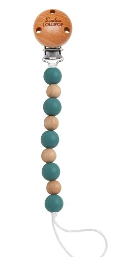 Loulou Lollipop Celeste Pacifier Clip- Teal