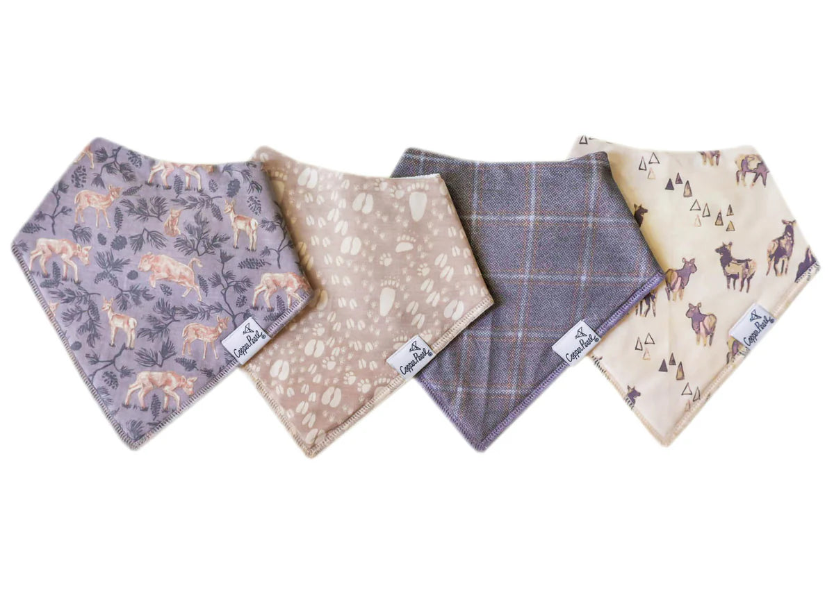 Copper Pearl Bandana Bibs- 4 Pack