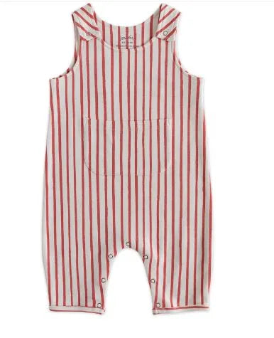 Pehr Short Stripes Away Overall Tomato