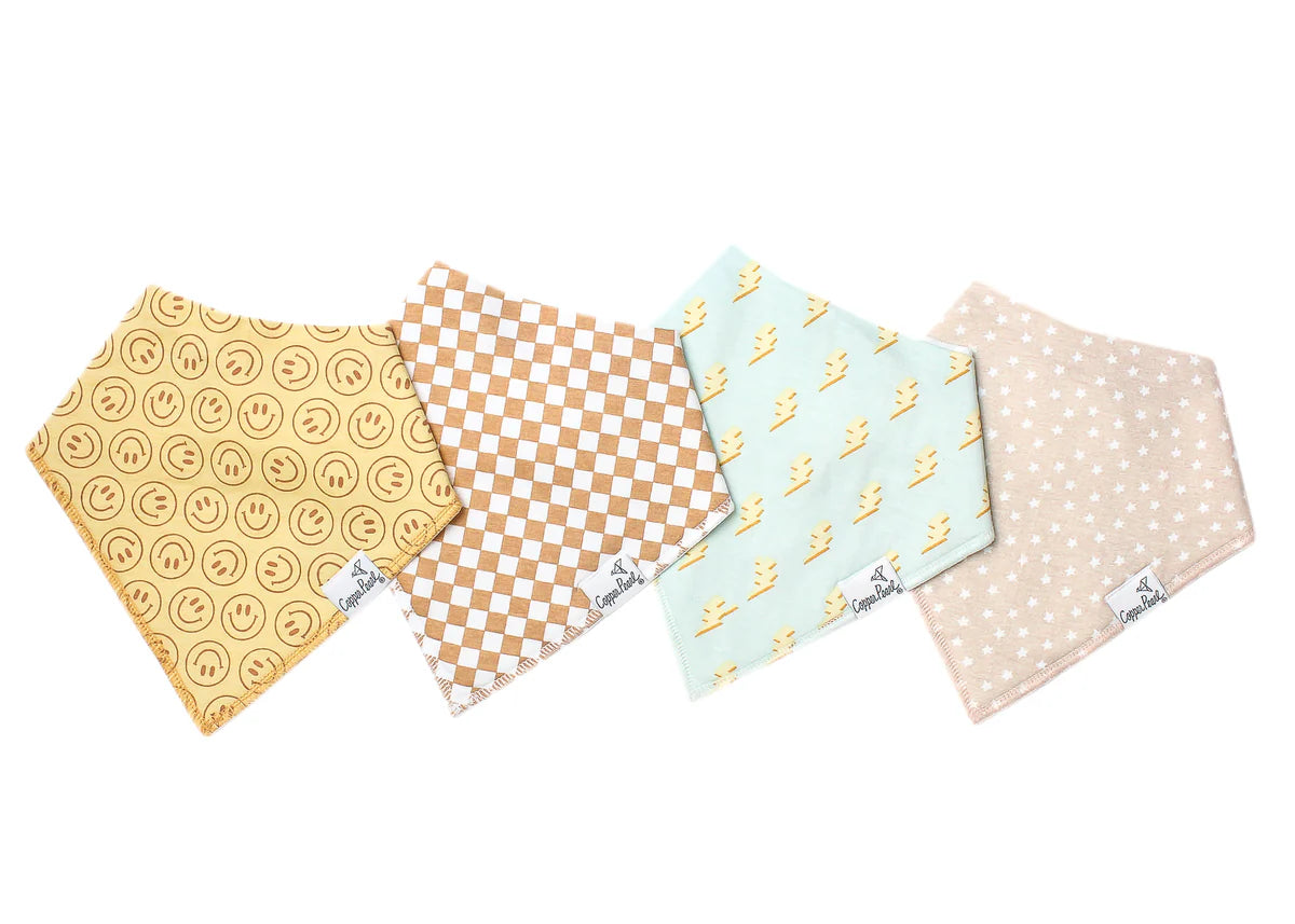 Copper Pearl Bandana Bibs- 4 Pack