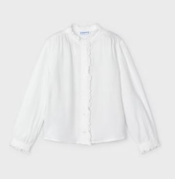 Mayoral White Ruffle Blouse