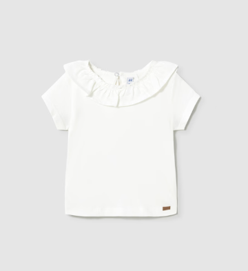 Mayoral White Ruffle Shirt