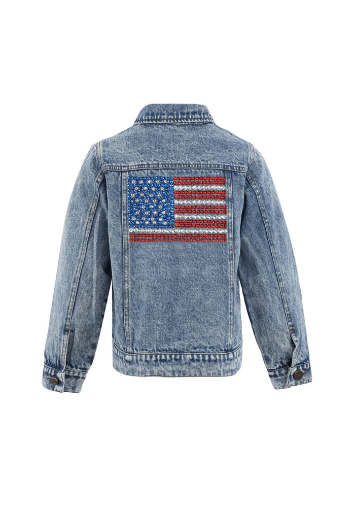 Lola and the Boys American Flag Denim Jacket
