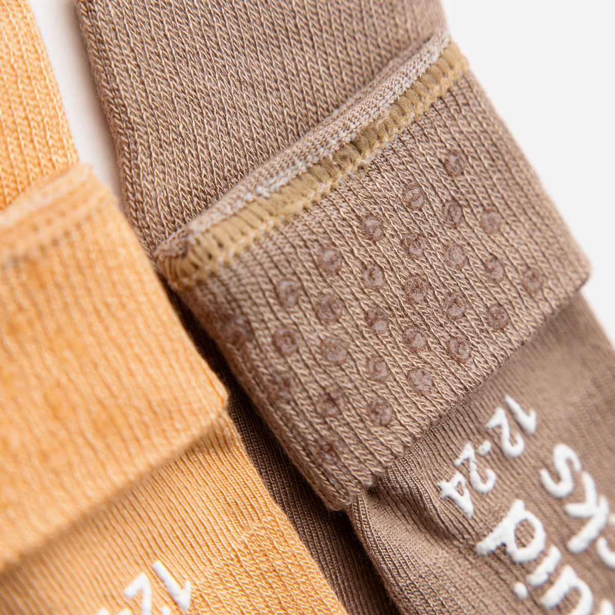 Baby & Kids Grip Socks, Caramel, 3-Pack