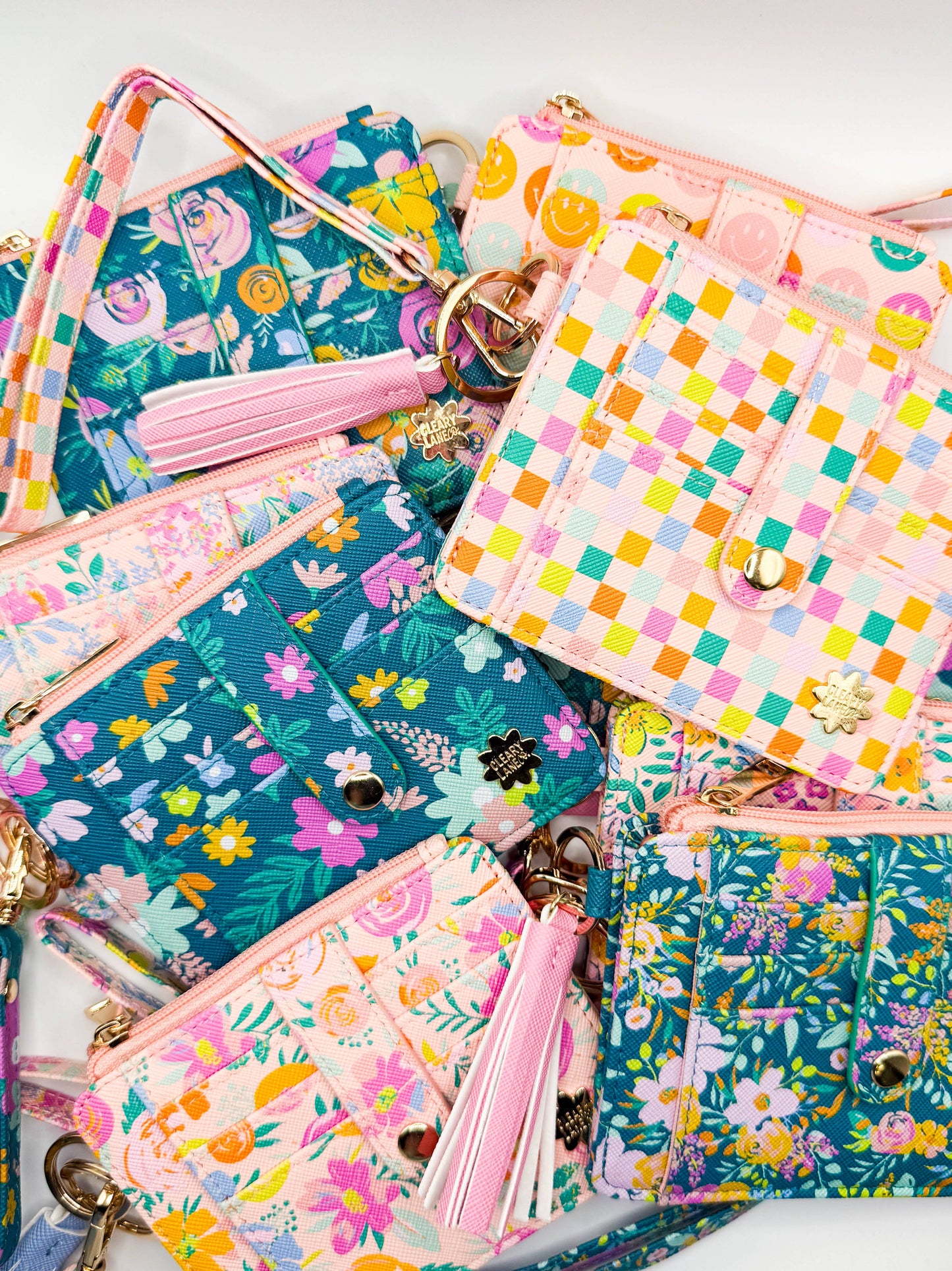 Wallet Keychain | Blush Rainbow Blooms