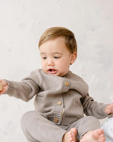 Dear Hayden Merino Wool Baby Cardigan | Brown