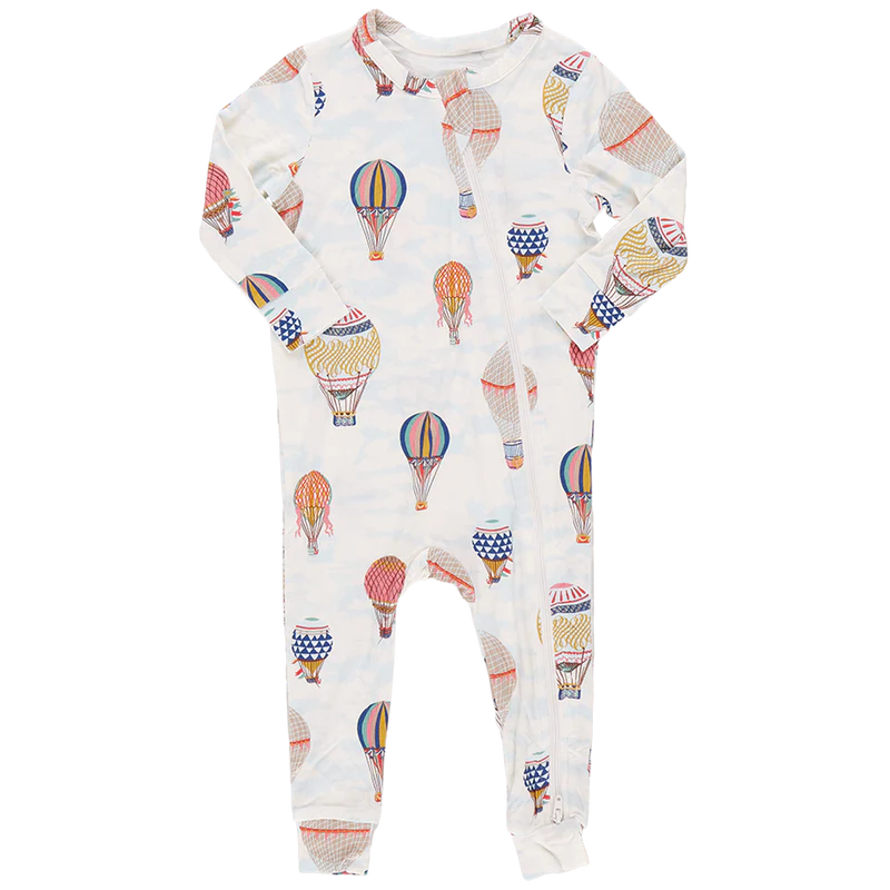 Pink Chicken Baby Bamboo Romper | Hot Air Balloons