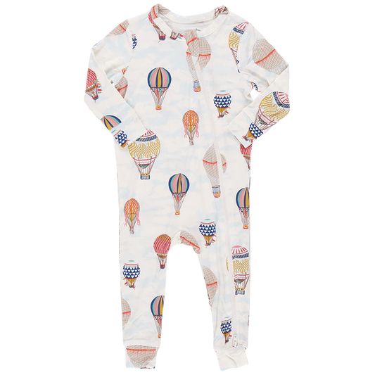 Pink Chicken Baby Bamboo Romper | Hot Air Balloons