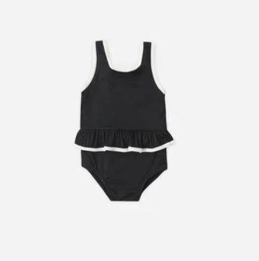 Rylee + Cru Skirted One-Piece Black Bathing Suit