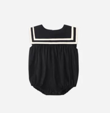 Rylee + Cru Sailor Romper Black