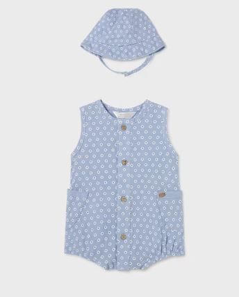 Mayoral Blue Romper with Hat