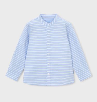 Mayoral Blue Long Sleeve Stripe Button Down