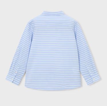 Mayoral Blue Long Sleeve Stripe Button Down