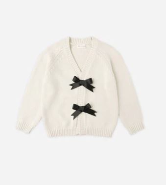 Rylee + Cru Bow Cardigan | Natural