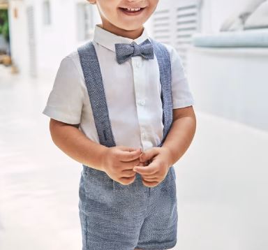 Mayoral Bow Tie and Suspenders Outfit