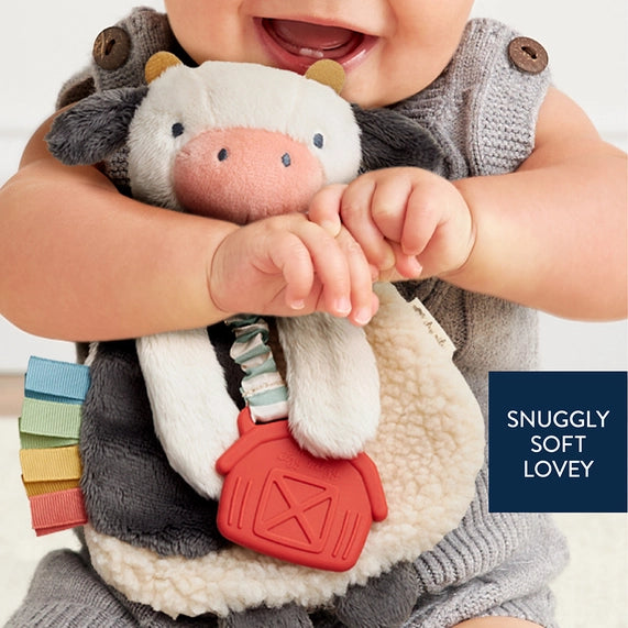 Itzy Ritzy Lovey Plush with Silicone Teether Toy - Cow