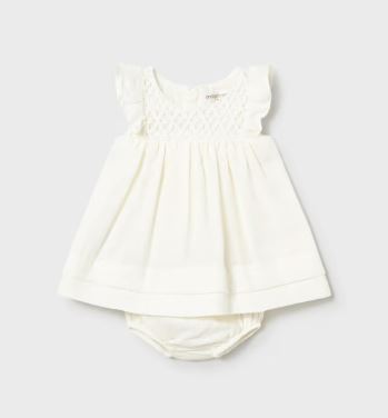 Mayoral Cream Dress with Bloomers