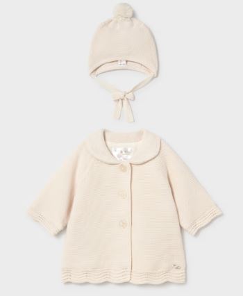 Mayoral Cream Girl's Sweater with Knit Hat