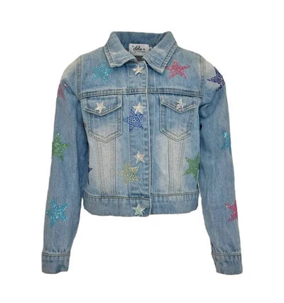 Lola and the Boys Crystal Rainbow Denim Jacket