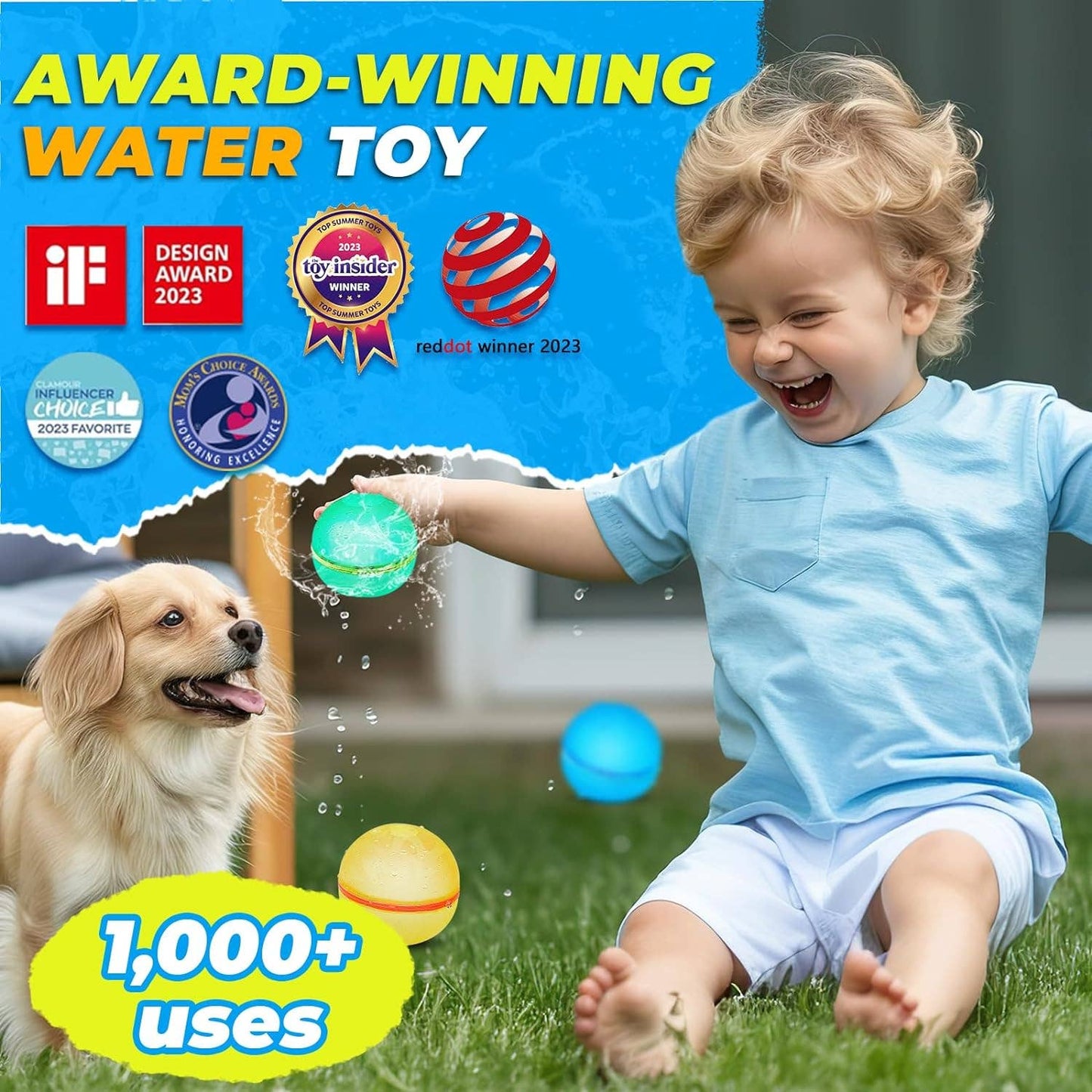 6 PCS Reusable Water Balloons, Refillable Silicone Water Bal