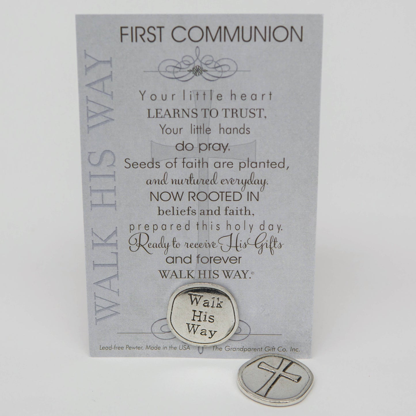 First Communion Gift: Handmade Pewter Coin 5301
