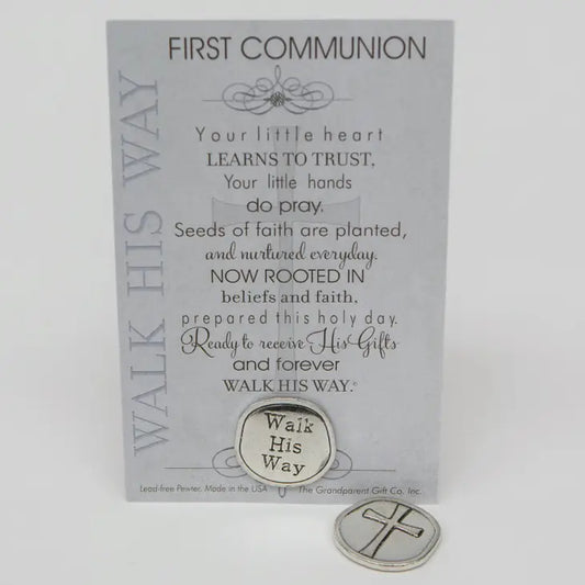 First Communion Pewter Coin