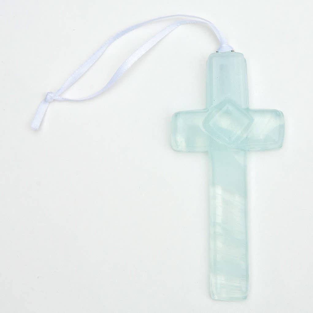1st Holy Communion Gift: USA Handmade Glass Cross 4404