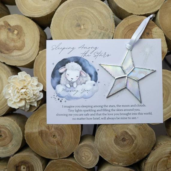 Sleeping Star Infant Memorial Handmade Glass Star