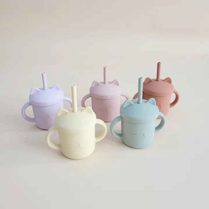 Silicone Meow Double Handle Cat Cup