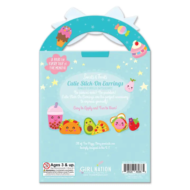 Girl Nation Pretty Sweets & Treats Stick-On Earrings