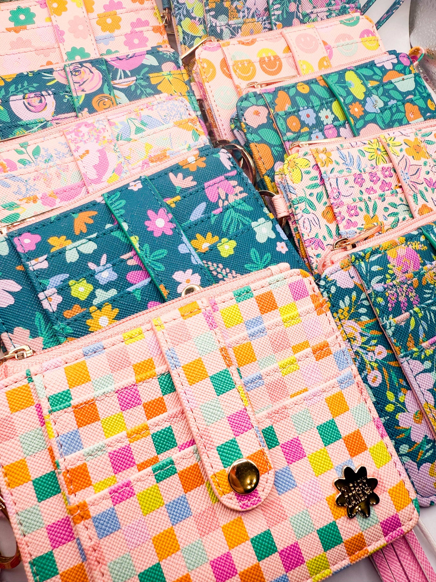 Wallet Keychain | Blush Rainbow Blooms