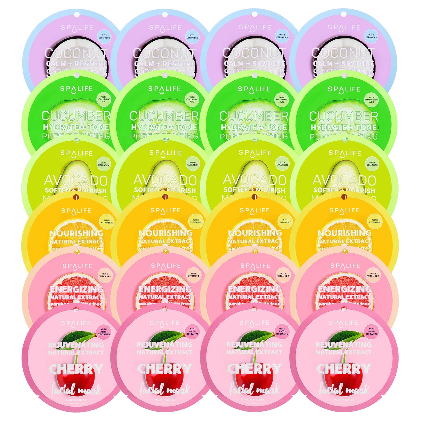 Korean Fruit Infused Face Masks – 24 Masks Value Pack