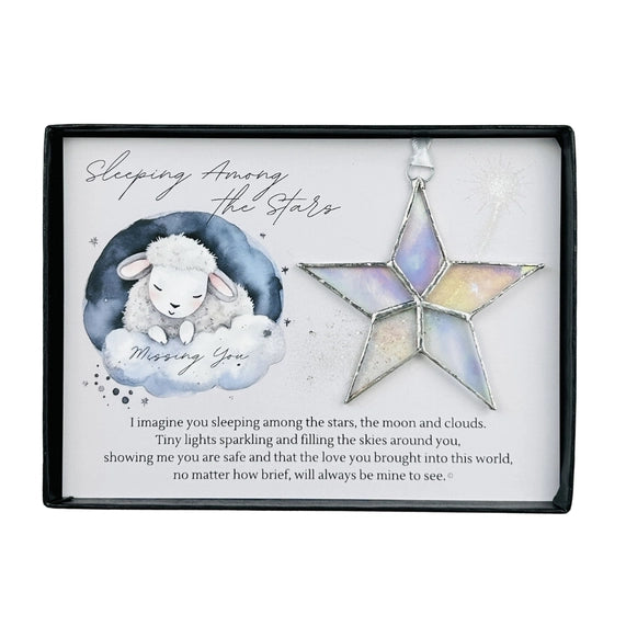 Sleeping Star Infant Memorial Handmade Glass Star