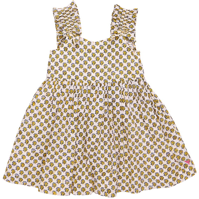 Pink Chicken Via Dress | Yellow Lisbon Ditsy