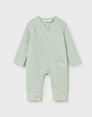 Mayoral Green Stripe Romper