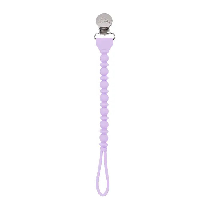 Itzy Ritzy Sweetie Strap Silicone One-Piece Pacifier Clip -Purple