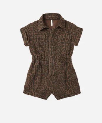 Rylee + Cru Utility Romper | Leopard