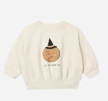 Quincy Mae Relaxed Fleece Sweatshirt | Lil' Pumpkin