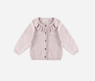 Quincy Mae Ruffle Collar Cardigan | Lilac
