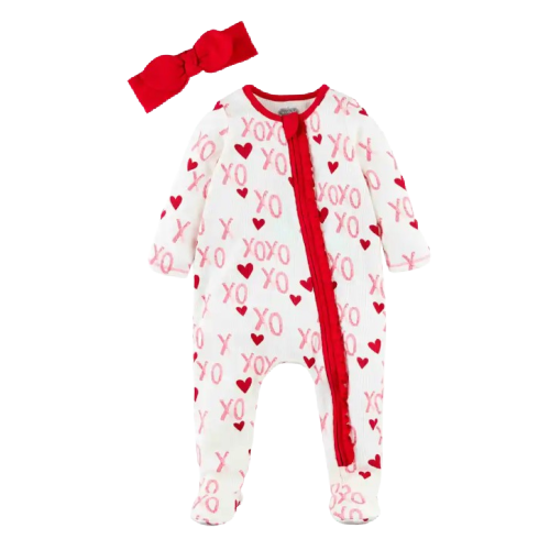 Mud Pie Pink Vday Rib Sleeper