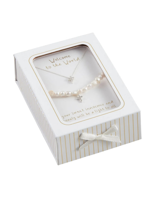 Mud Pie Welcome to the World Jewelry Set