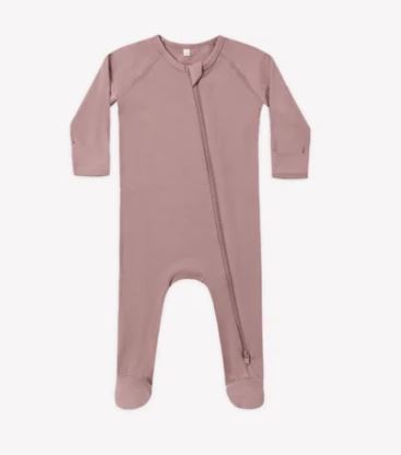 Quincy Mae Bamboo Zip Footie | Mulberry