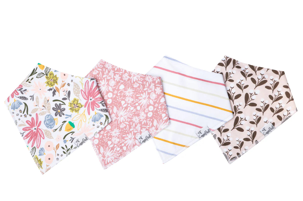 Copper Pearl Bandana Bibs- 4 Pack