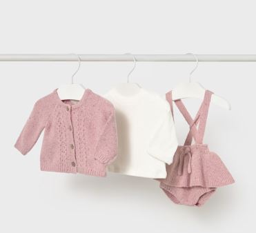 Mayoral Pink 3-Piece Knit Outfit